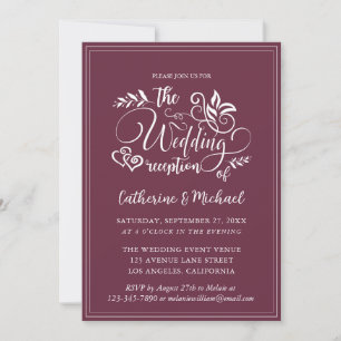 Periwinkle Decorative Wedding Calligraphy  Invitation