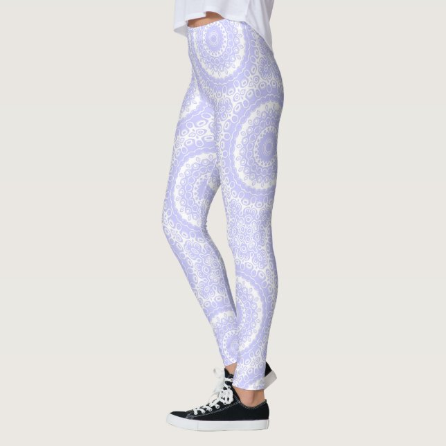 Periwinkle Dream Mandala Pattern Leggings (Left)