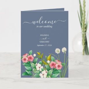 Periwinkle Dusty Blue  Wedding Order of Service  Programme