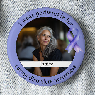Periwinkle Eating Disorder Awareness Photo 6 Cm Round Badge