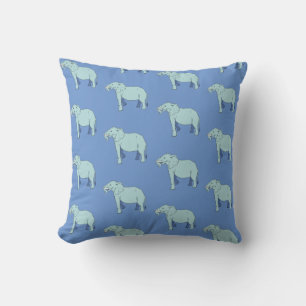 Periwinkle Elephant Polka Dot Throw Pillow