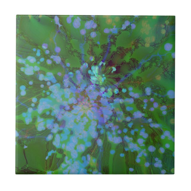 Periwinkle Explosion Holographic Abstract Art  Tile (Front)