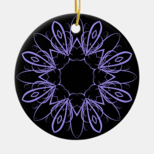 Periwinkle fancy mandala ceramic tree decoration