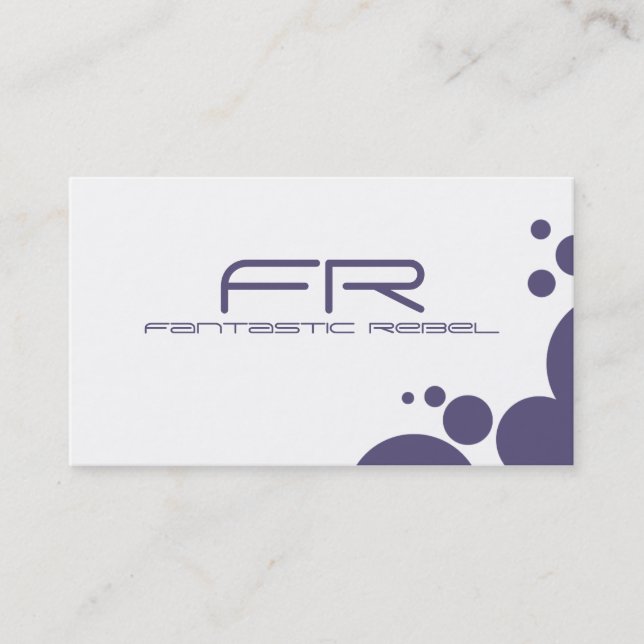 Periwinkle Fantastic Rebel Business Cards (Front)