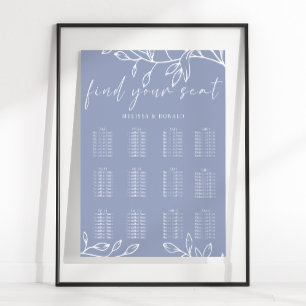 Periwinkle Flo Simple Wedding Seating Chart