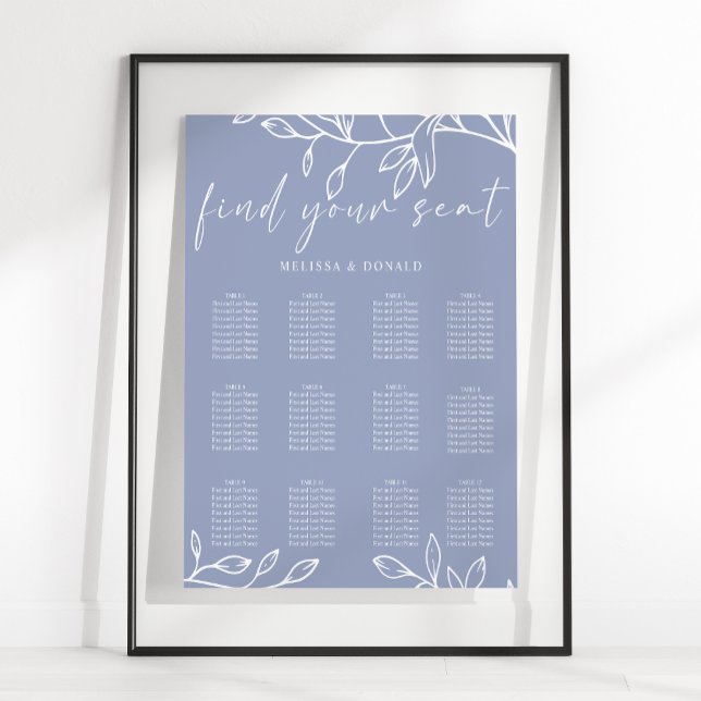 Periwinkle Flo Simple Wedding Seating Chart (Creator Uploaded)