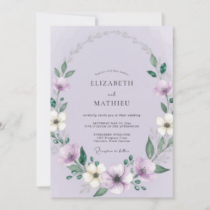Periwinkle Floral Botanical Romance Wedding Invitation