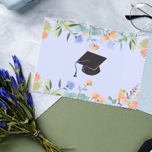 Periwinkle floral Graduate Congratulations Card