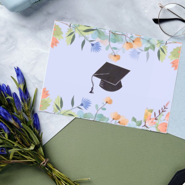 Periwinkle floral Graduate Congratulations Card (Creator Uploaded)