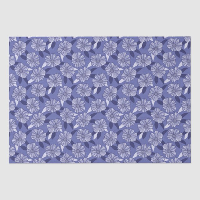 Periwinkle Floral Line Art Tissue Paper (Front)