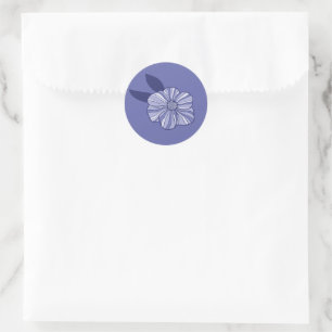 Periwinkle Floral Line Art Very Peri Sticker
