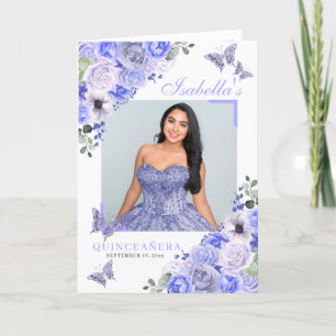 Periwinkle Floral Quinceanera Tiara Butterflies Programme
