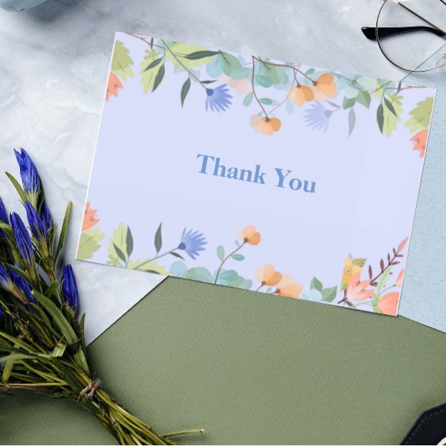 Periwinkle Floral Thank You Card (Creator Uploaded)