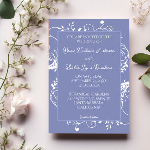 Periwinkle Flourish Wedding Invitation