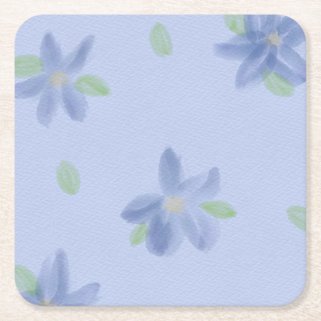 Periwinkle Flower Coasters (Front)