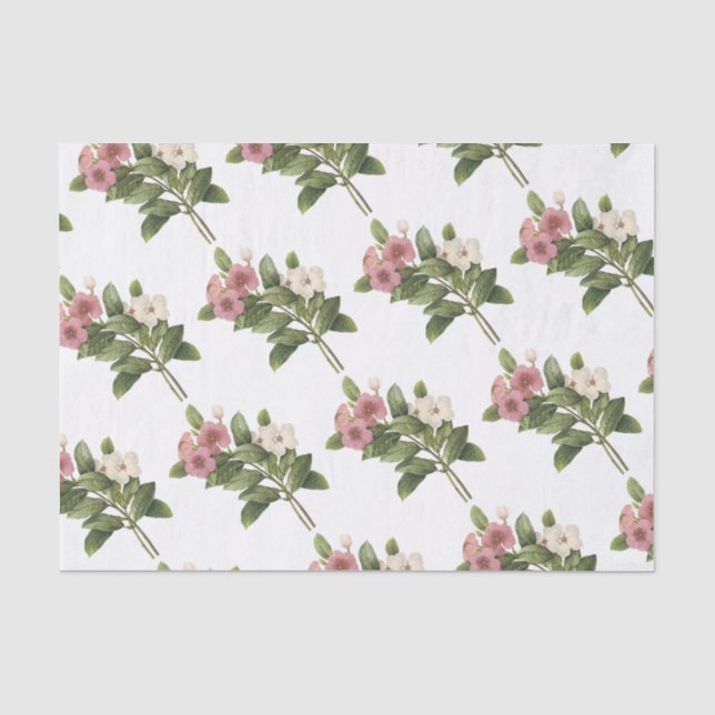 Periwinkle Flower Pattern Tissue Paper (Front)