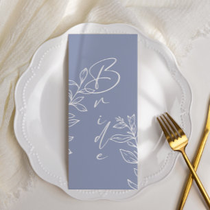 Periwinkle Flower Simple Reserved Seating Menu