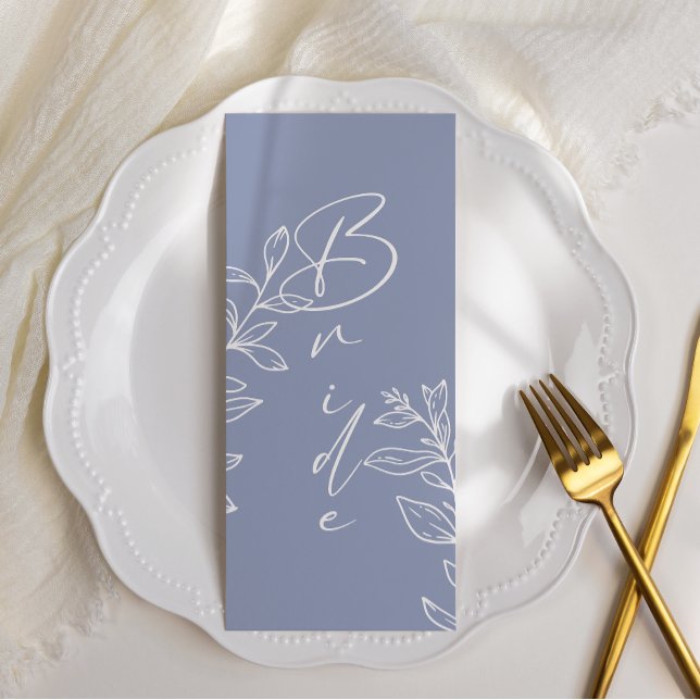 Periwinkle Flower Simple Reserved Seating Menu (Creator Uploaded)