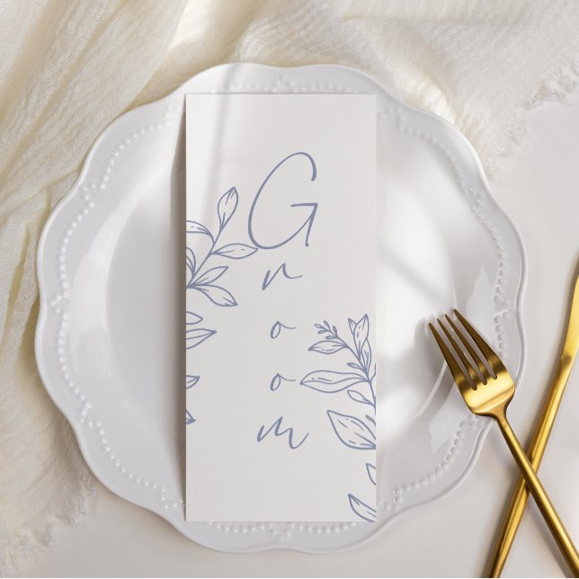 Periwinkle Flower Simple Reserved Seating  Menu (Creator Uploaded)