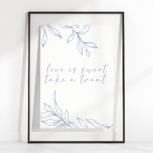 Periwinkle Flower Simple Wedding Love Is Sweet Poster