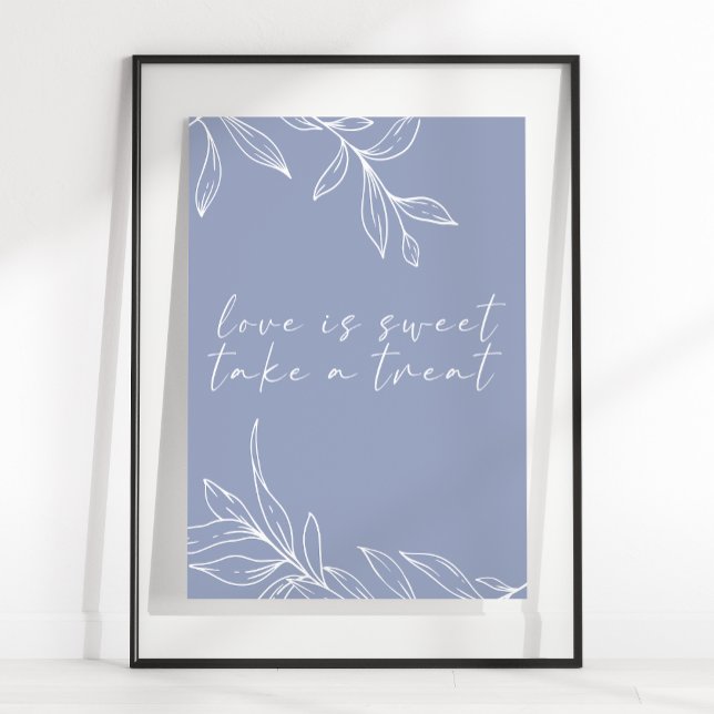 Periwinkle Flower Simple Wedding Love Is Sweet Poster (Creator Uploaded)