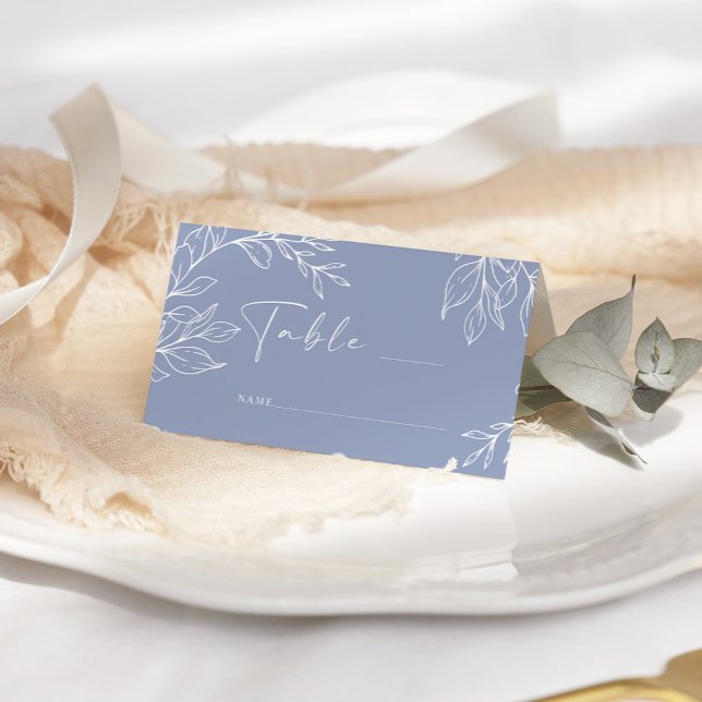 Periwinkle Flower Simple Wedding Place Card (Creator Uploaded)