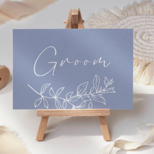 Periwinkle Flower Wedding Reserved Place Card