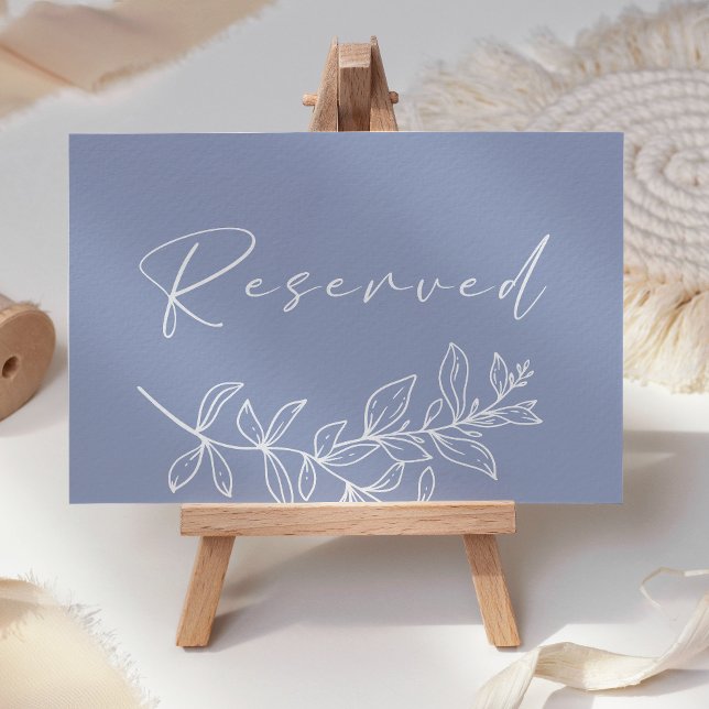 Periwinkle Flower Wedding Reserved Place Card (Creator Uploaded)