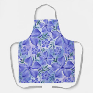 Periwinkle Flowers Blue Violet Vinca Blossoms Apron