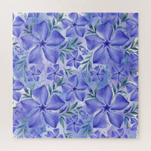 Periwinkle Flowers Blue Violet Vinca Blossoms Jigsaw Puzzle