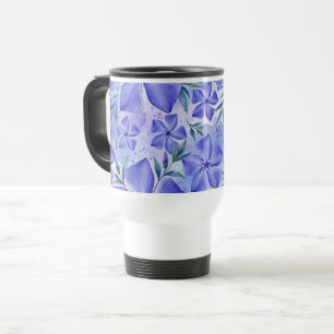 Periwinkle Flowers Blue Violet Vinca Blossoms Travel Mug
