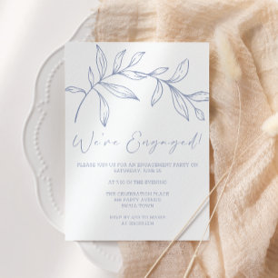 Periwinkle Flowers Boho Engagement Party Invitation