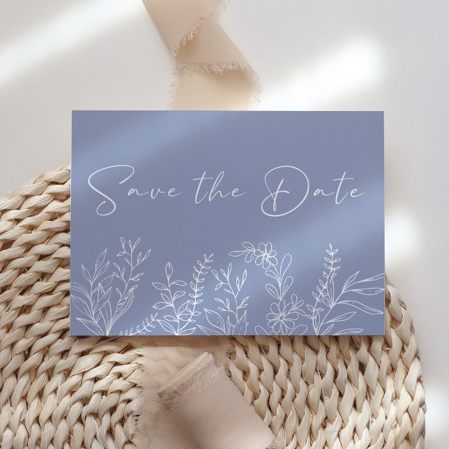 Periwinkle Flowers Boho Save The Date (Creator Uploaded)
