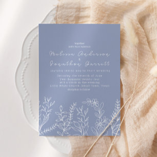 Periwinkle Flowers Boho Wedding Invitation