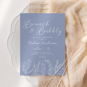 Periwinkle Flowers Brunch Bridal Shower Invitation