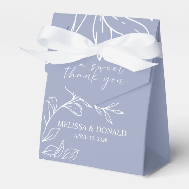 Periwinkle Flowers Favour Box (Front Side)