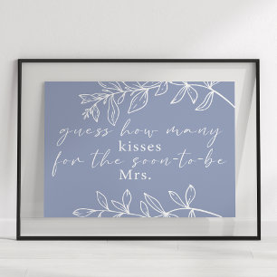 Periwinkle Flowers Guess How Many Kisses Game Poster
