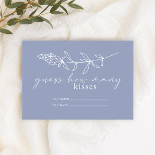 Periwinkle Flowers How Many Kisses Bridal Game Enclosure Card