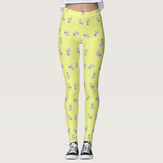 Periwinkle Flowers leggings (Front)