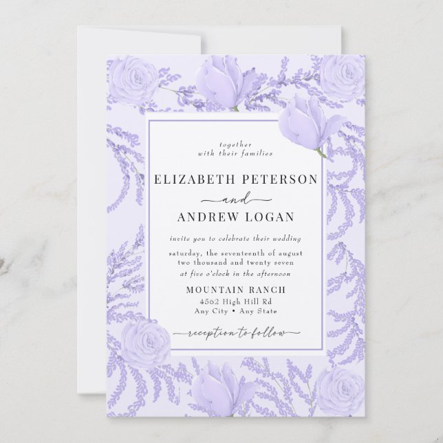Periwinkle | Flowers Wedding Invitations (Front)