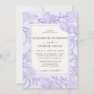 Periwinkle Flowers Wedding Invitations