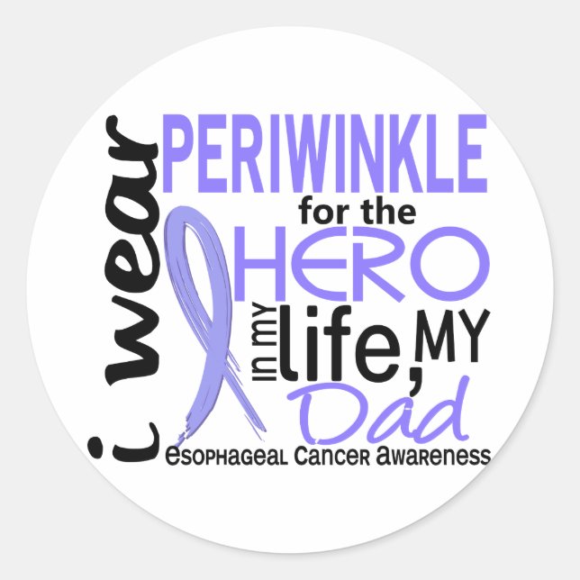 Periwinkle For Hero 2 Dad Oesophageal Cancer Classic Round Sticker (Front)