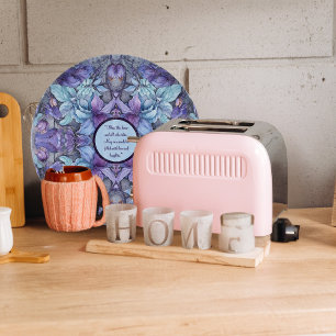 Periwinkle Garden Round Customisable Cutting Board