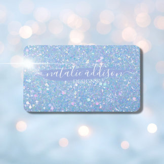 Periwinkle Glitter Personalizable Business Cards