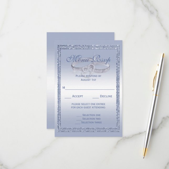 Periwinkle Glitter, Silver Wedding Rings Menu (Front/Back In Situ)