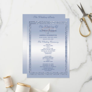 Periwinkle Glitter & Silver Wedding Rings   Programme