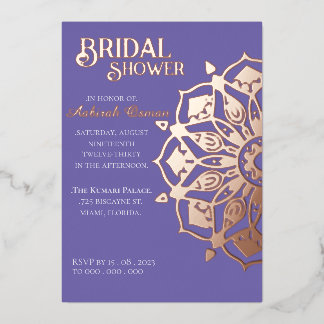 Periwinkle GoldIndian Henna Mandala Bridal Shower