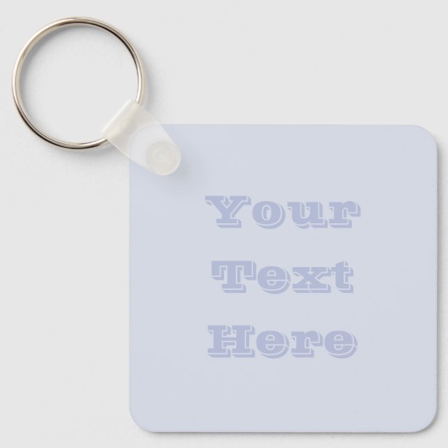 Periwinkle Grey Soft Pale White Pastel Solid Colou Key Ring (Front)
