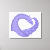 Periwinkle heart dragon on white