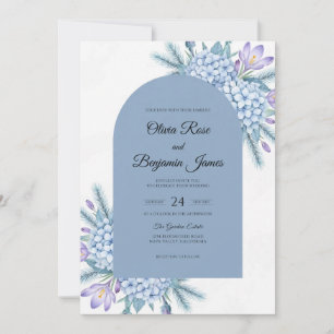 Periwinkle Hyacinth Eucalyptus Wedding Invitation